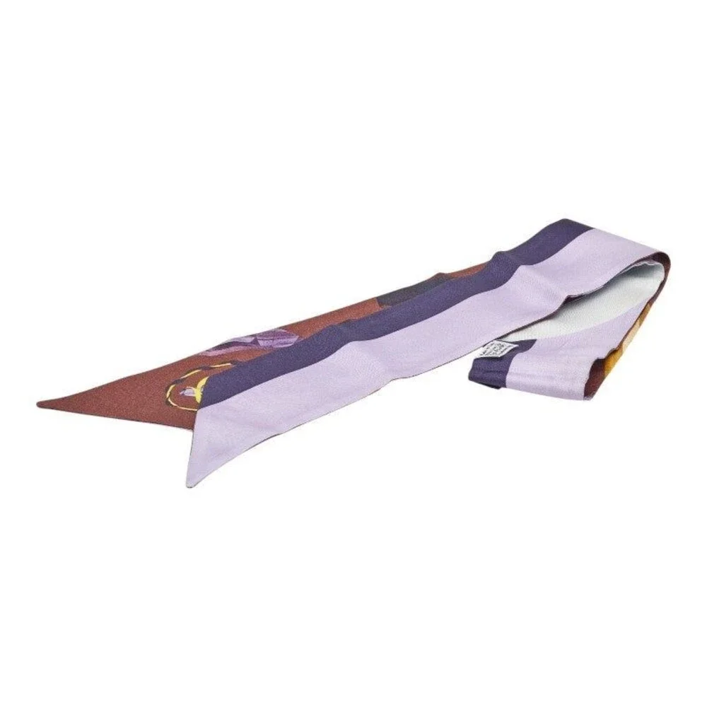 Dior Mitzah Crystal Print Scarf Twilly Purple
